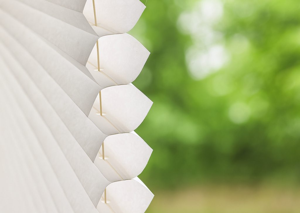 Dubbla plisségardiner vitt.