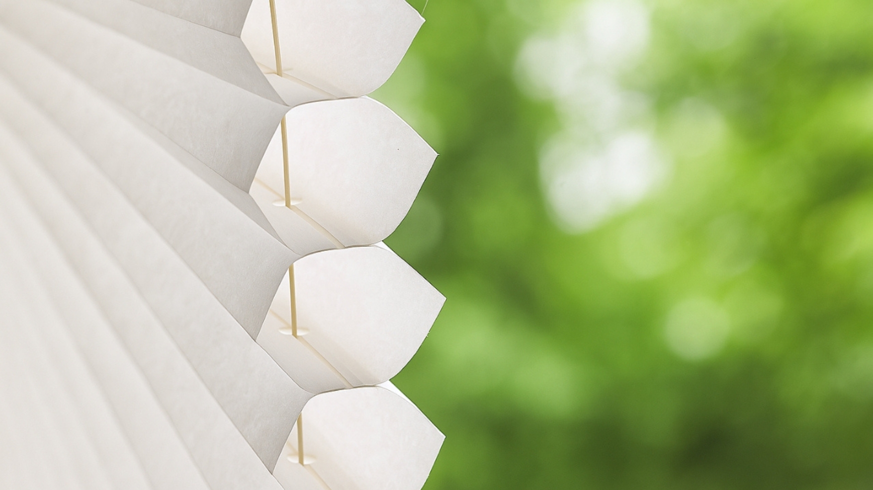 Dubbla plisségardiner vitt.