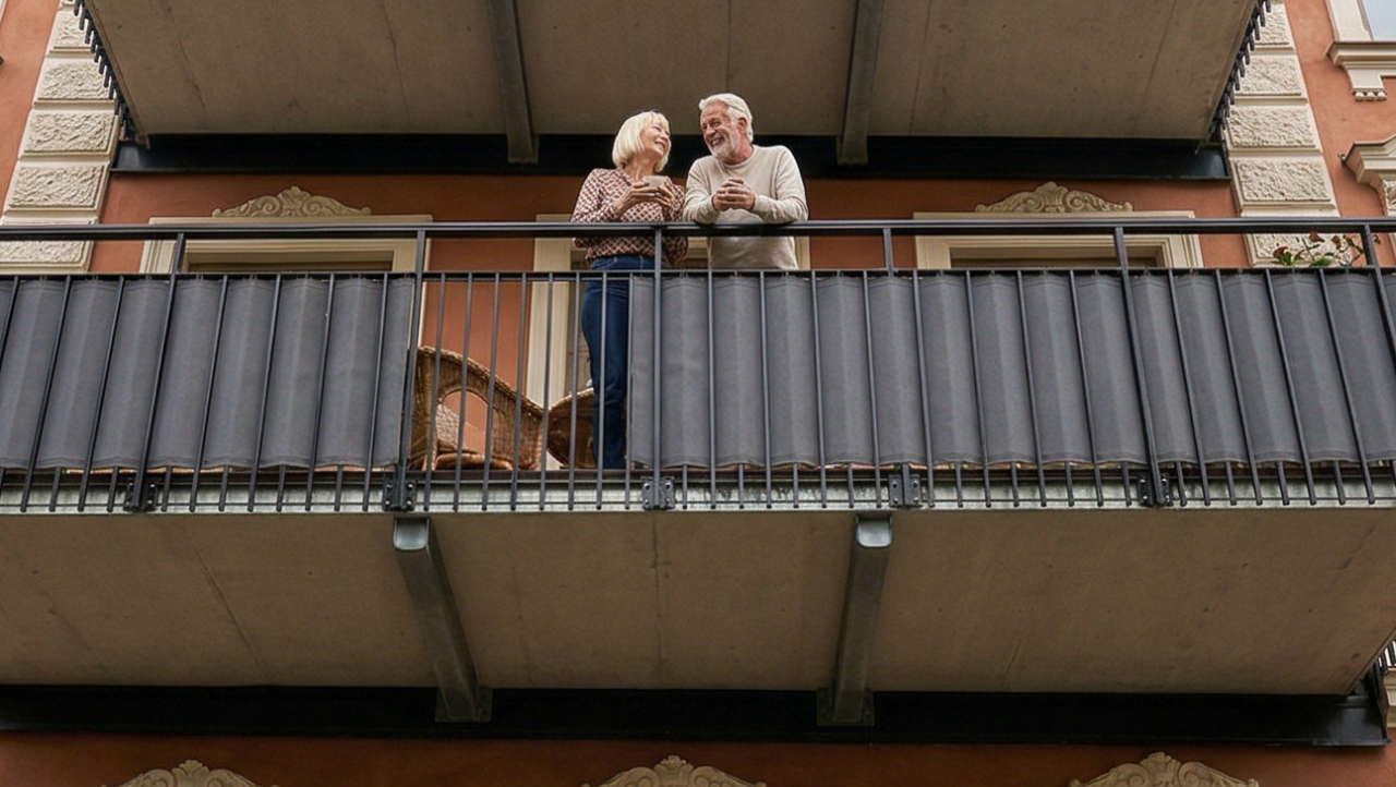 balkongskydd. Inget insyn på balkongen.